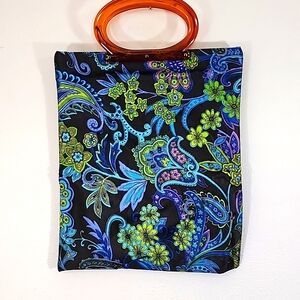 Lady Pride vintage 2 piece tote bag paisley print and coin purse/wallet